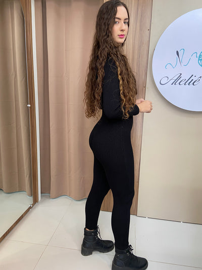 Macacão tricot em fio modal Paula - Ateliê Tricot