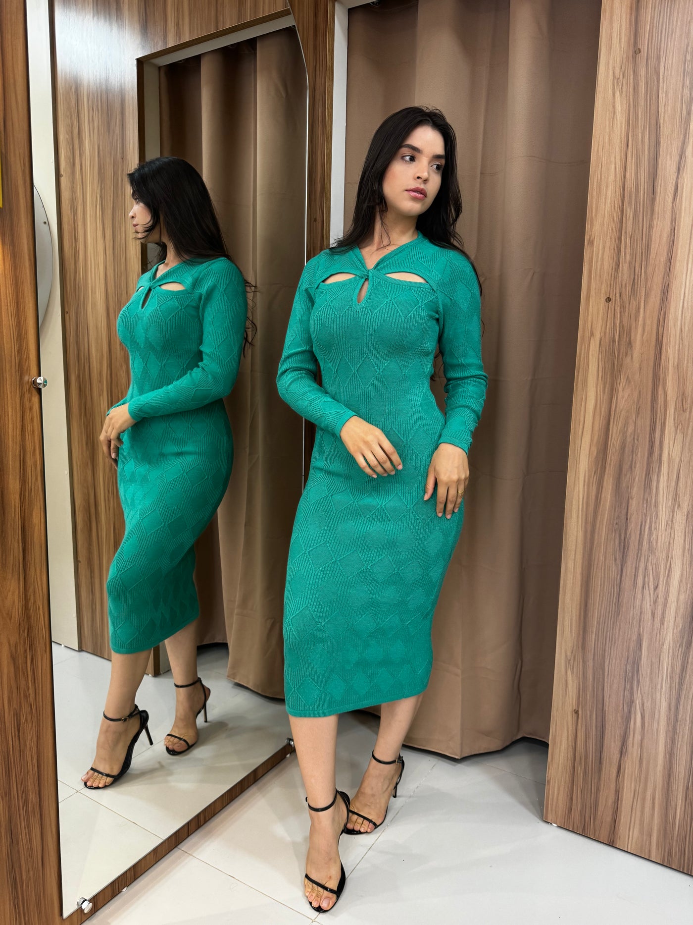 Vestido tricot em fio modal Pauline - Ateliê Tricot