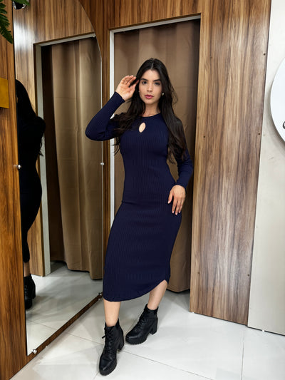 Vestido tricot em fio modal Osana - Ateliê Tricot