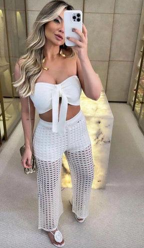 Conjunto tricot fio modal Fernanda - Ateliê Tricot