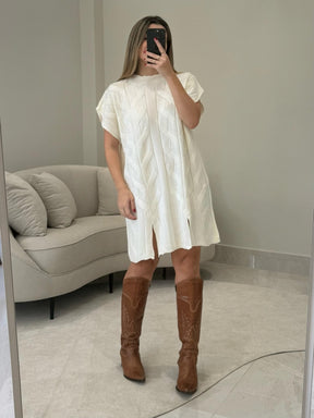 Maxi Colete Tricot Magnólia Bege