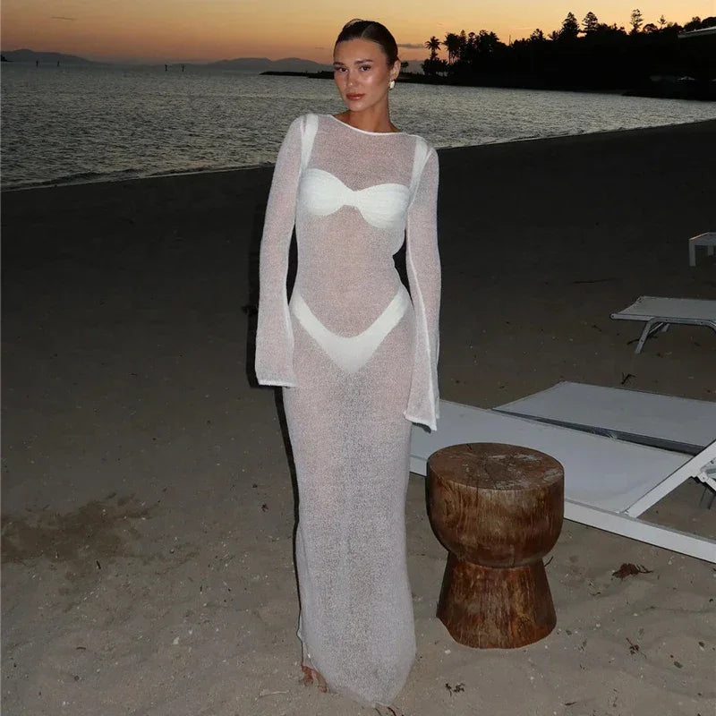 Women’s Knitted Slim Maxi Cover-Up