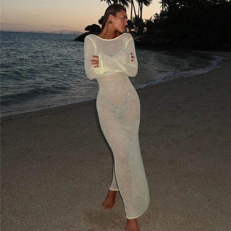 Women’s Knitted Slim Maxi Cover-Up