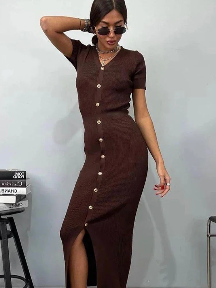 Luxury Midi Dress in Modal Knit