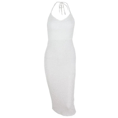 Backless knitted tube dress