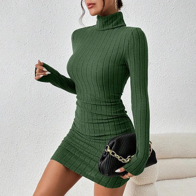 Short Turtleneck Dress in Fashion Knitwear
