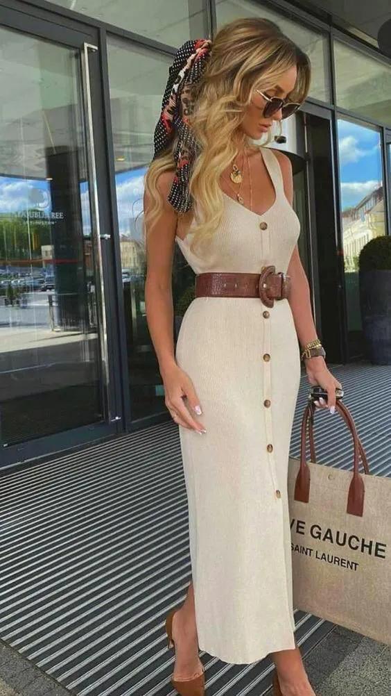 Vestido tricot fio modal Barbara - Ateliê Tricot