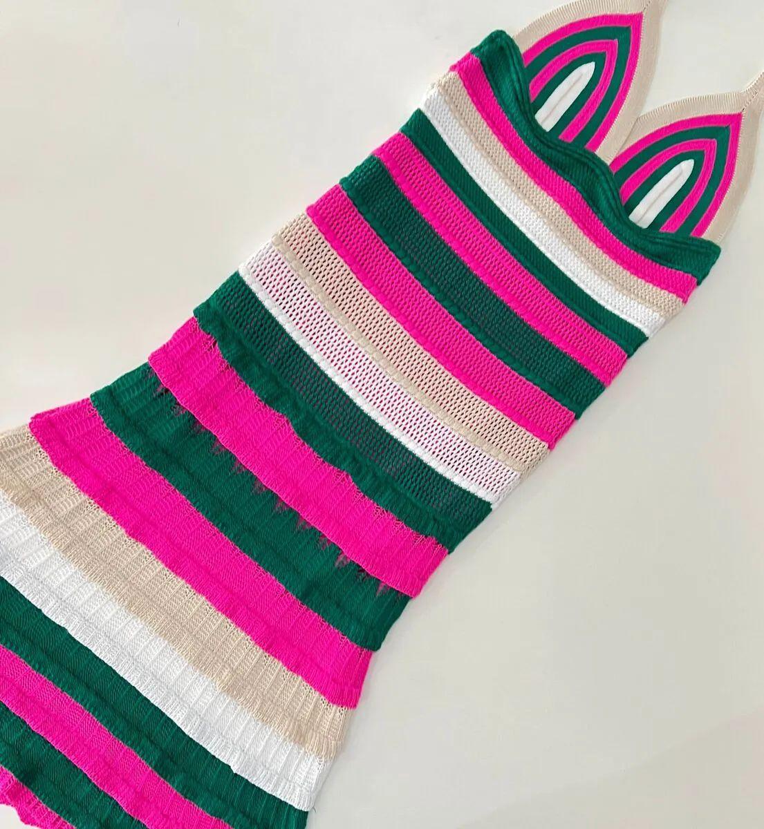 Vestido tricot em fio linha Flávia - Ateliê Tricot