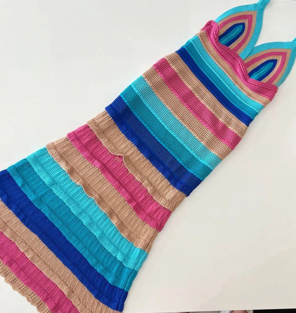 Vestido tricot em fio linha Flávia - Ateliê Tricot