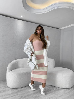 Vestido Modal Listrado Tricot Janine - Ateliê Tricot