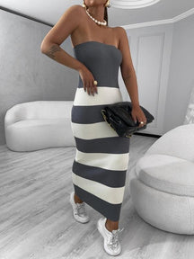 Vestido Modal Listrado Tricot Janine - Ateliê Tricot