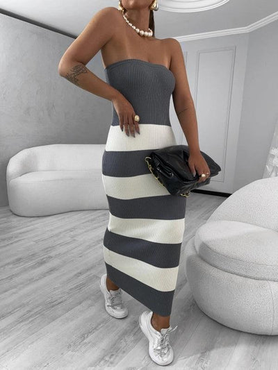 Vestido Modal Listrado Tricot Janine - Ateliê Tricot