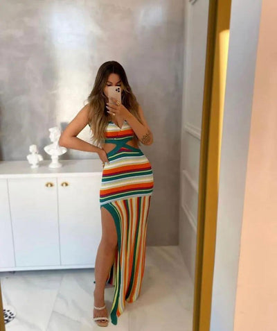 Vestido tricot longo fio modal Emanuelle - Ateliê Tricot