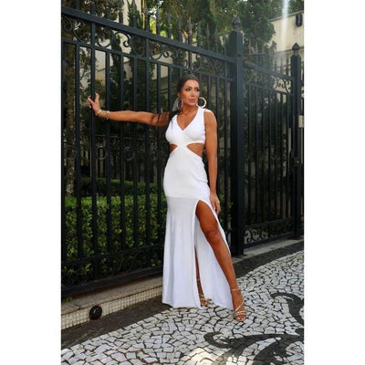 Vestido tricot longo fio modal Emanuelle - Ateliê Tricot