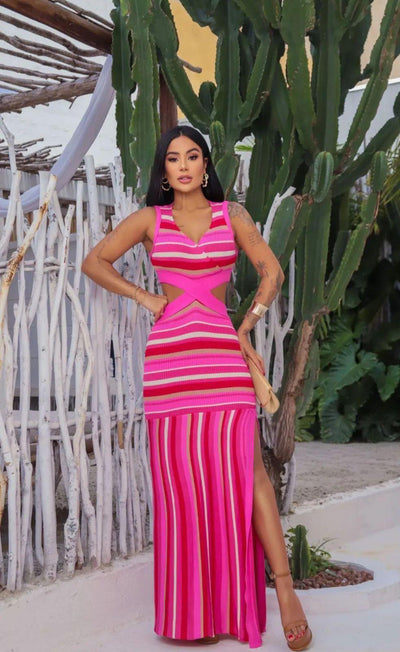 Vestido tricot longo fio modal Emanuelle - Ateliê Tricot