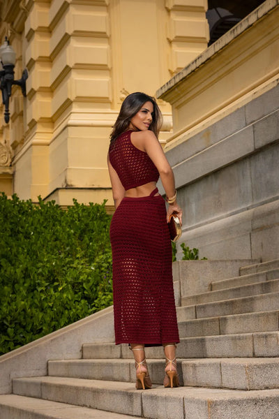 Conjunto Tricot em fio Mousse Maitê Preto