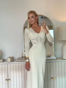 Vestido Tricot Modal Corselet Victória Marrom