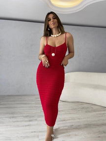Vestido Tubinho Tricot Modal Gabi Vermelho - Ateliê Tricot