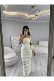 Vestido tricot longo fio modal Andressa - Ateliê Tricot
