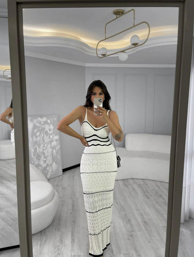 Vestido tricot longo fio modal Pietra - Ateliê Tricot