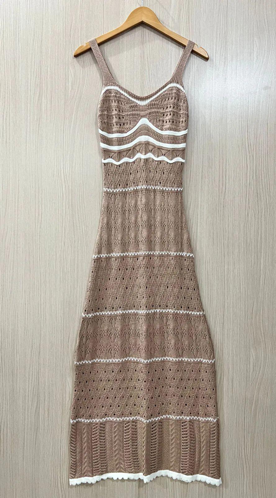 Vestido tricot longo fio modal Pietra - Ateliê Tricot