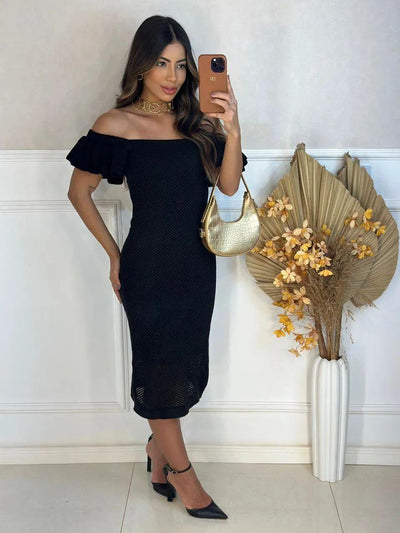 Vestido tricot fio modal Valentina - Ateliê Tricot