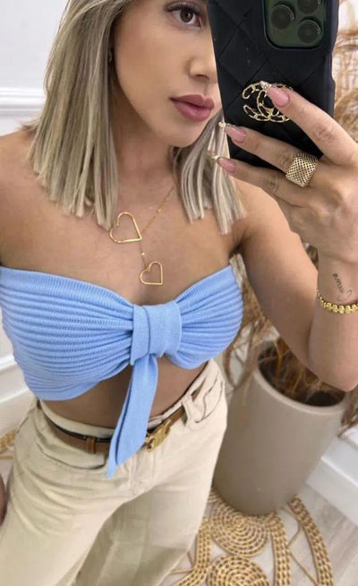 Top tricot em fio modal Joana - Ateliê Tricot