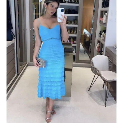 Vestido tricot em fio linha Ivy - Ateliê Tricot