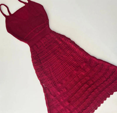 Vestido tricot em fio linha Ivy - Ateliê Tricot