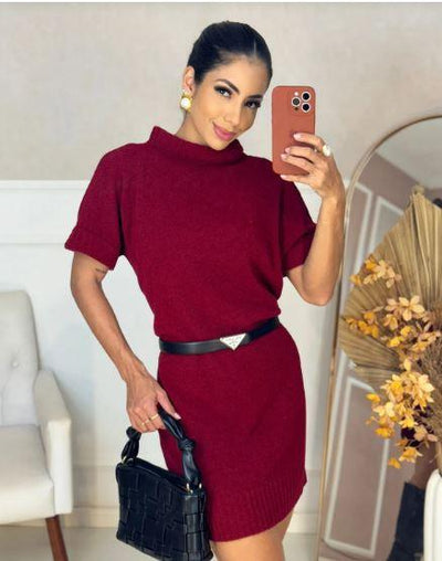 Vestido em fio mousse Kelly - Ateliê Tricot