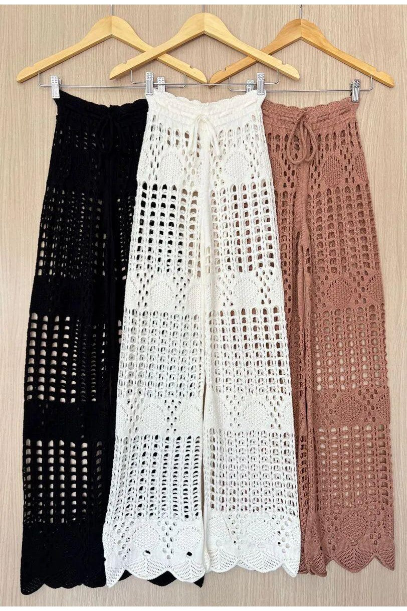 Calça tricot em fio linha Bahamas - Ateliê Tricot