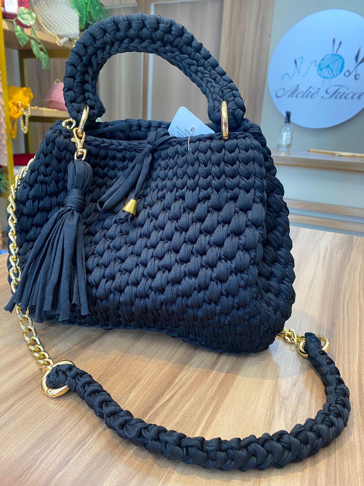 Bolsa em fio malha Tereza - Ateliê Tricot