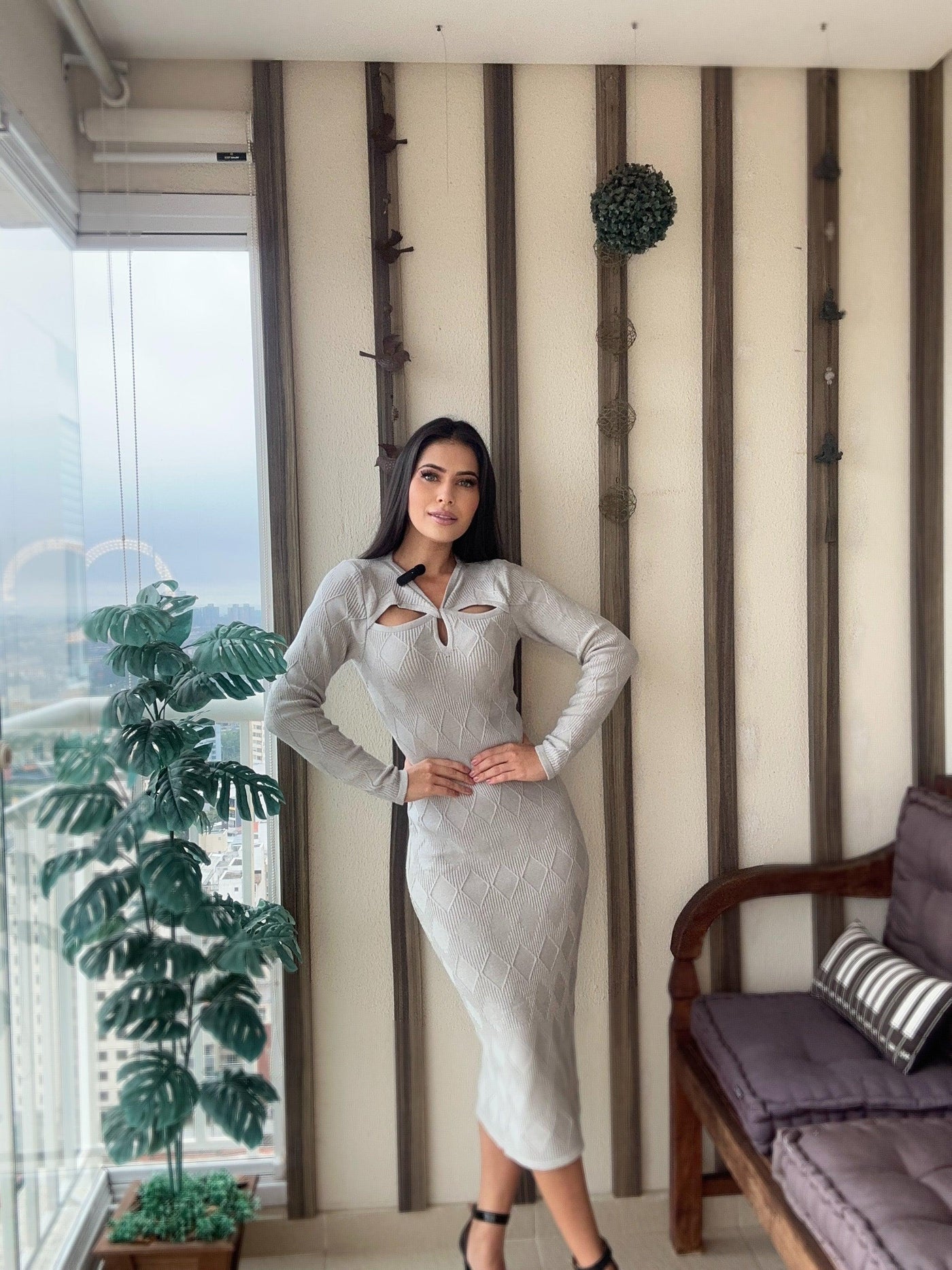 Vestido tricot em fio modal Pauline - Ateliê Tricot