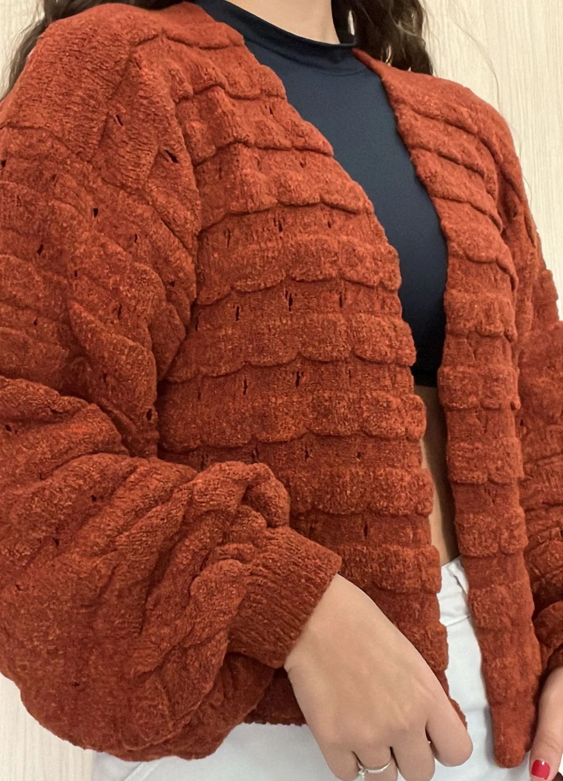 Casaco tricot em fio mousse Jolie