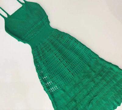 Vestido tricot em fio linha Ivy - Ateliê Tricot
