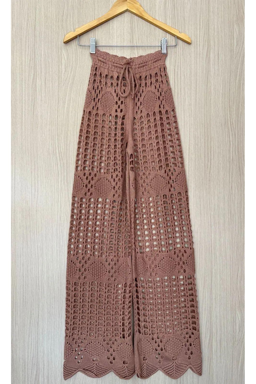 Calça tricot em fio linha Bahamas - Ateliê Tricot