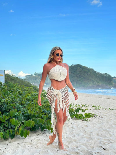 Conjunto Crochê Encanto Praiano Off White - Ateliê Tricot