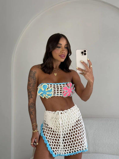 Conjunto Crochê Verão Tropical Laranja - Ateliê Tricot