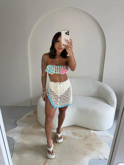 Conjunto Crochê Verão Tropical Laranja - Ateliê Tricot