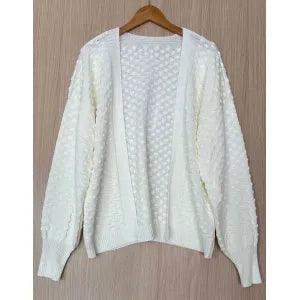 Casaco tricot em fio linha Clarice - Ateliê Tricot