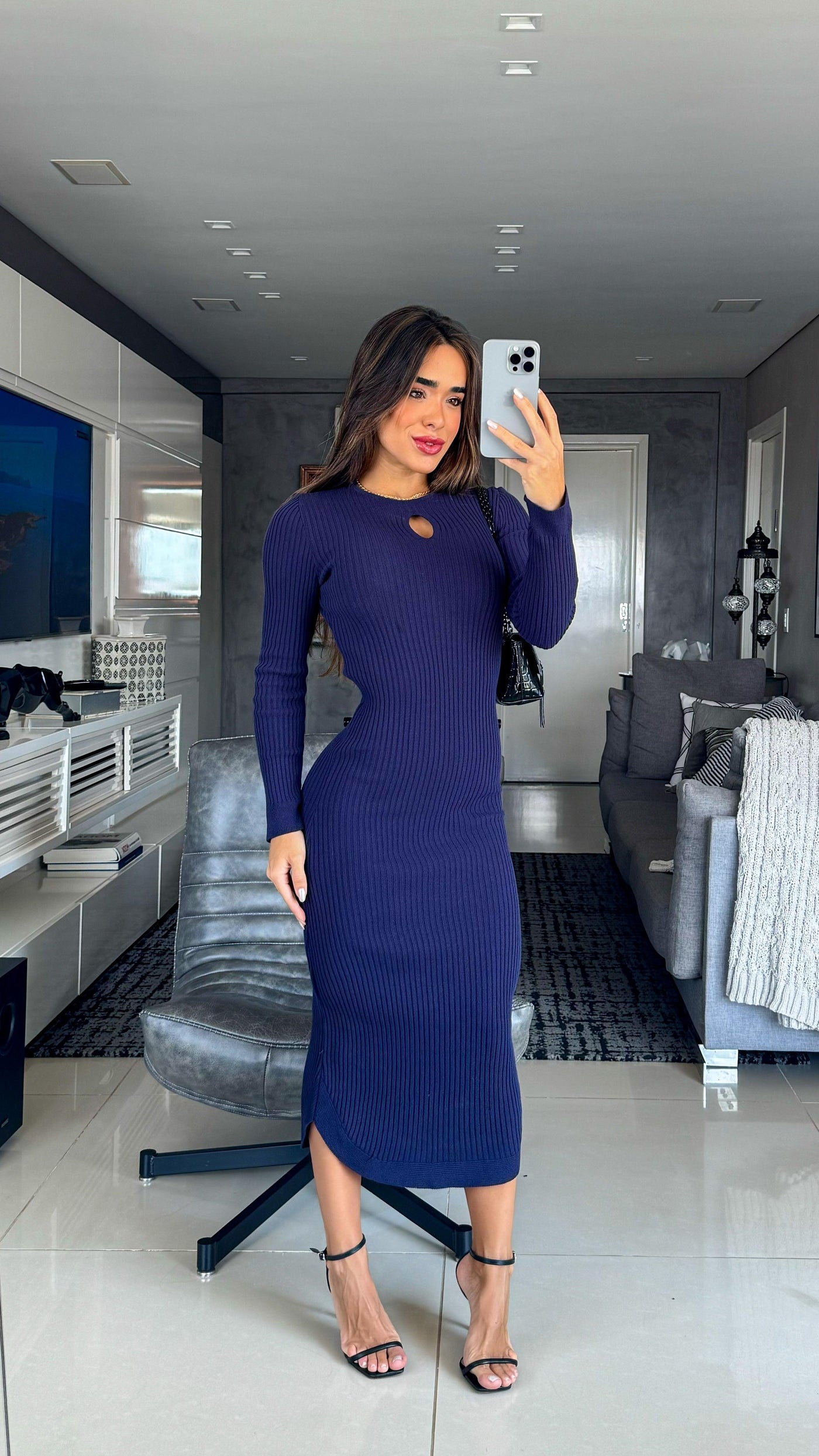 Vestido tricot em fio modal Osana - Ateliê Tricot