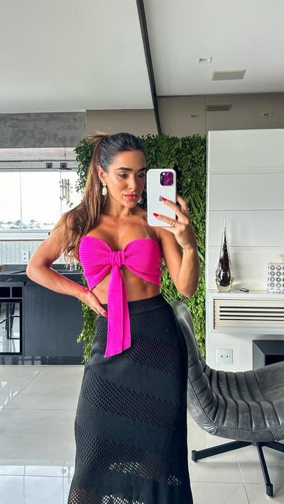 Top tricot em fio modal Joana - Ateliê Tricot