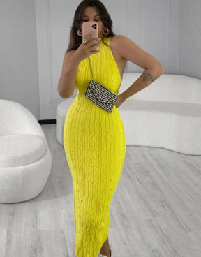 Vestido tricot longo fio modal Tatiane - Ateliê Tricot