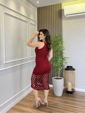 Vestido Rendado Tricot Modal Marcela - Ateliê Tricot