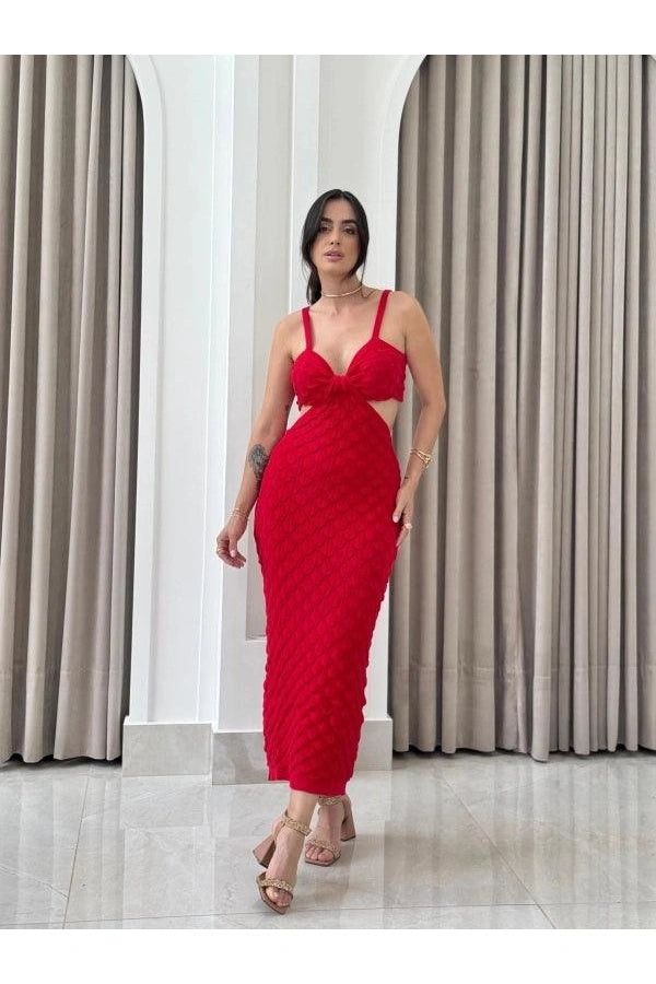 Vestido Tricot Luxo Exclusive Antonella Vermelho - Ateliê Tricot