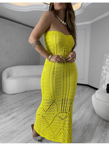 Vestido Tricot Modal Tomara que Caia Ticiane - Ateliê Tricot