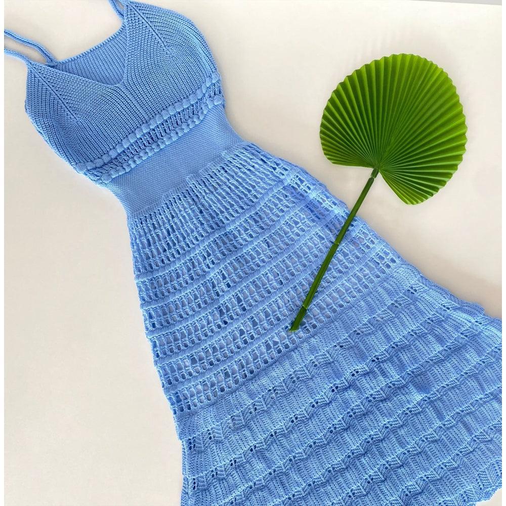 Vestido tricot em fio linha Ivy - Ateliê Tricot