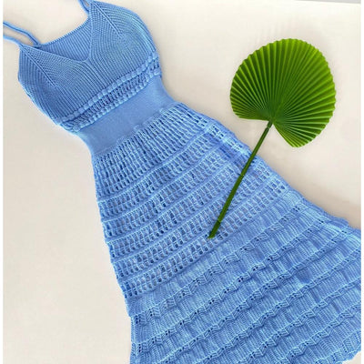 Vestido tricot em fio linha Ivy - Ateliê Tricot