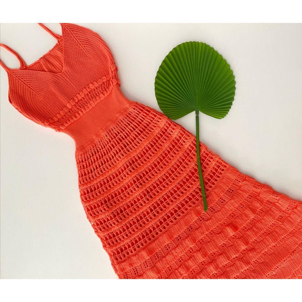 Vestido tricot em fio linha Ivy - Ateliê Tricot