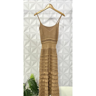 Vestido tricot em fio linha Ivy - Ateliê Tricot